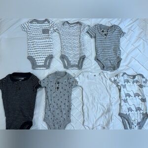 Simple Joys Baby Onesies in White and Gray